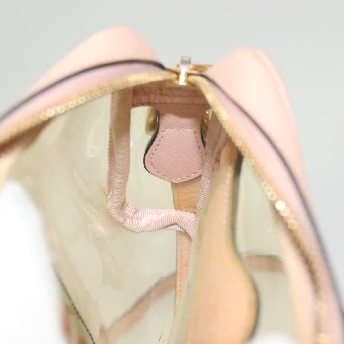 GUCCI Web Sherry Line Shoulder Bag Vinyl Clear Red Green 517350 Auth 135994