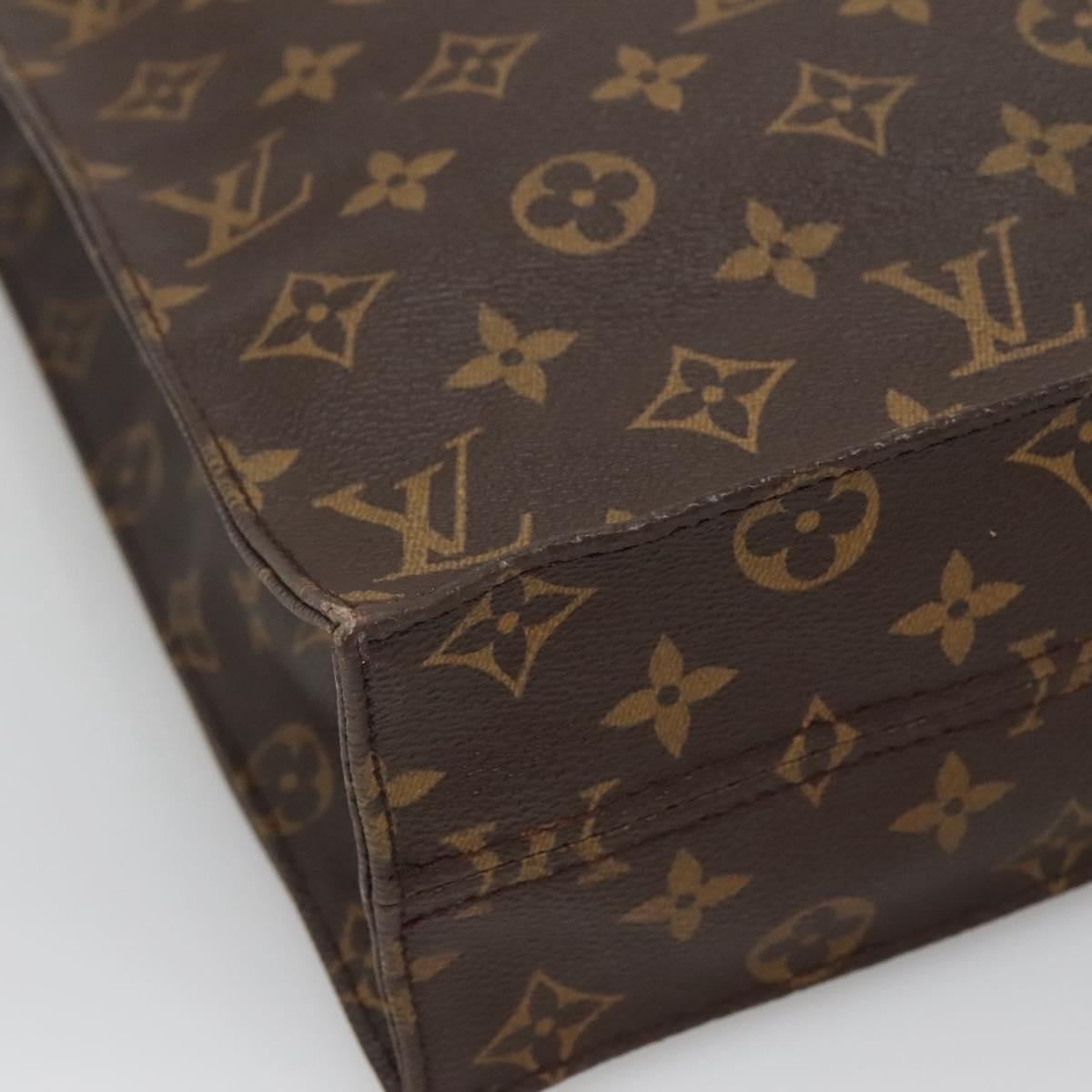 LOUIS VUITTON Monogram Sac Plat Hand Bag M51140 LV Auth 136014
