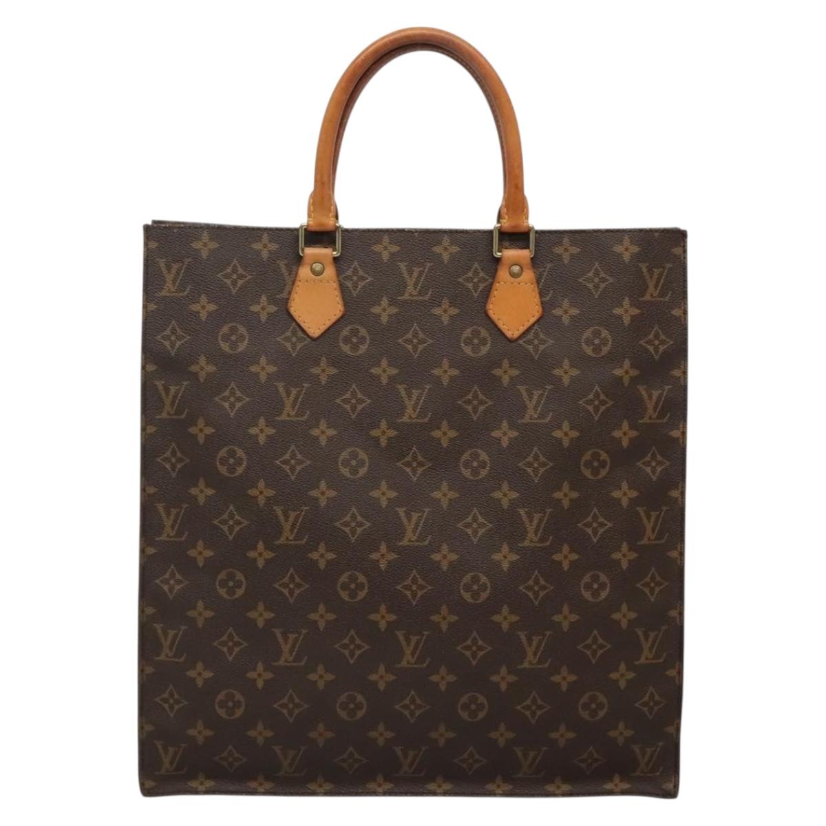 LOUIS VUITTON Monogram Sac Plat Hand Bag M51140 LV Auth 136014