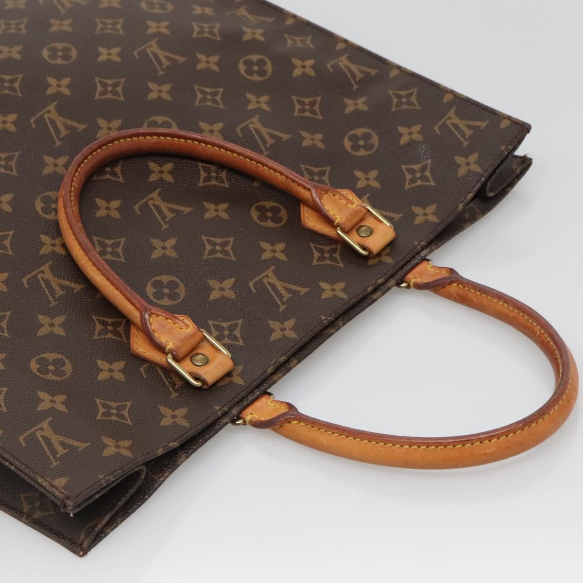 LOUIS VUITTON Monogram Sac Plat Hand Bag M51140 LV Auth 136014