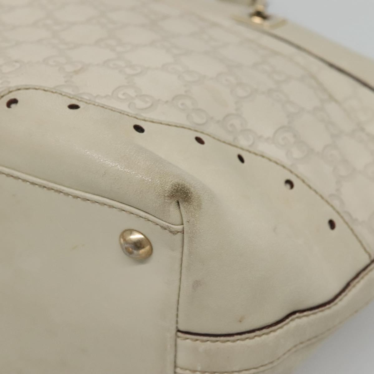 GUCCI GG Canvas Guccissima Tote Bag Leather Ivory Gold 145993 Auth 136024