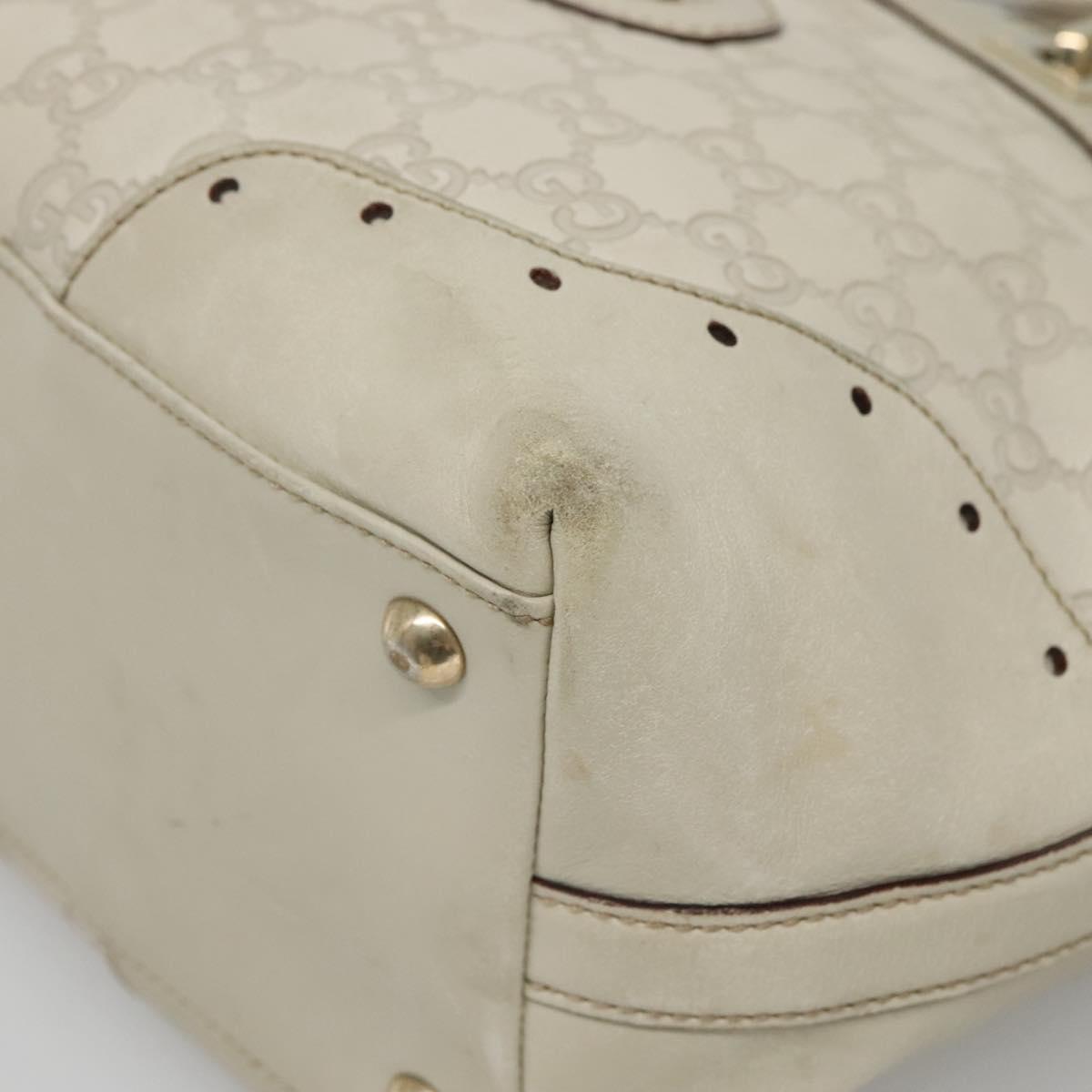 GUCCI GG Canvas Guccissima Tote Bag Leather Ivory Gold 145993 Auth 136024
