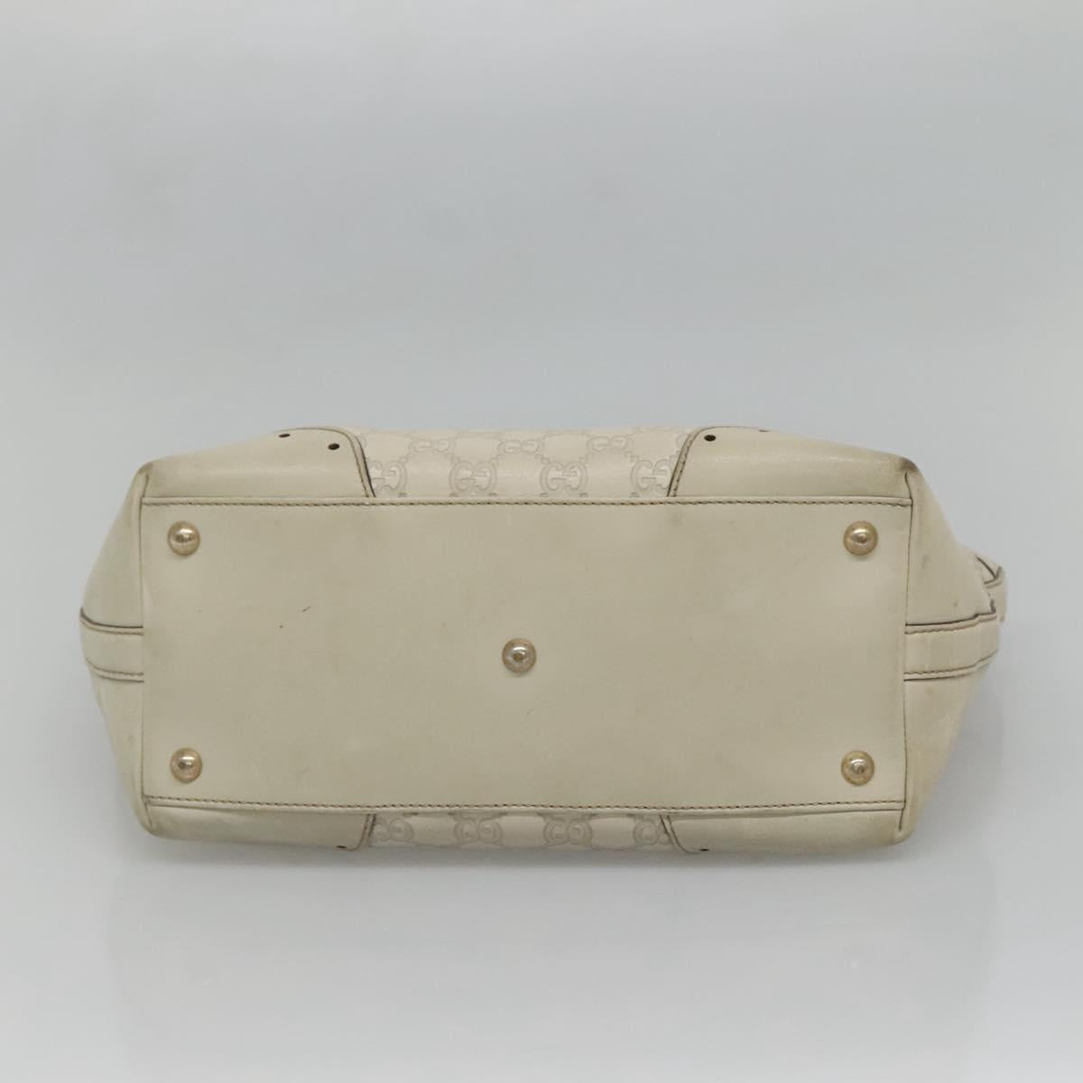 GUCCI GG Canvas Guccissima Tote Bag Leather Ivory Gold 145993 Auth 136024
