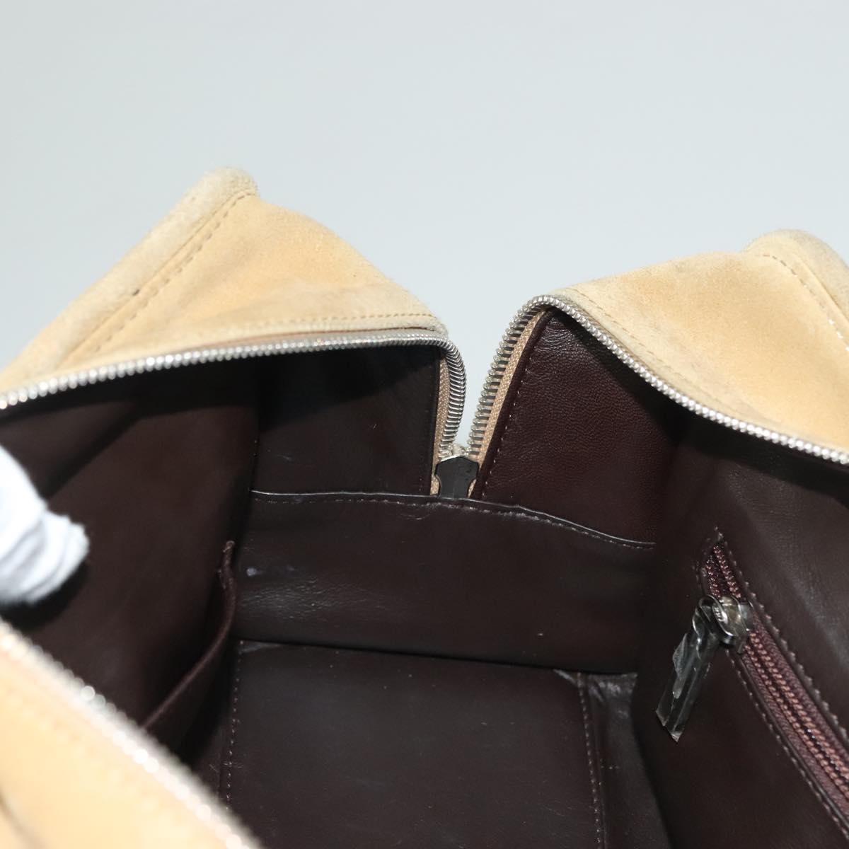 LOEWE Amazona 30 Hand Bag Suede Beige Silver Auth 136044