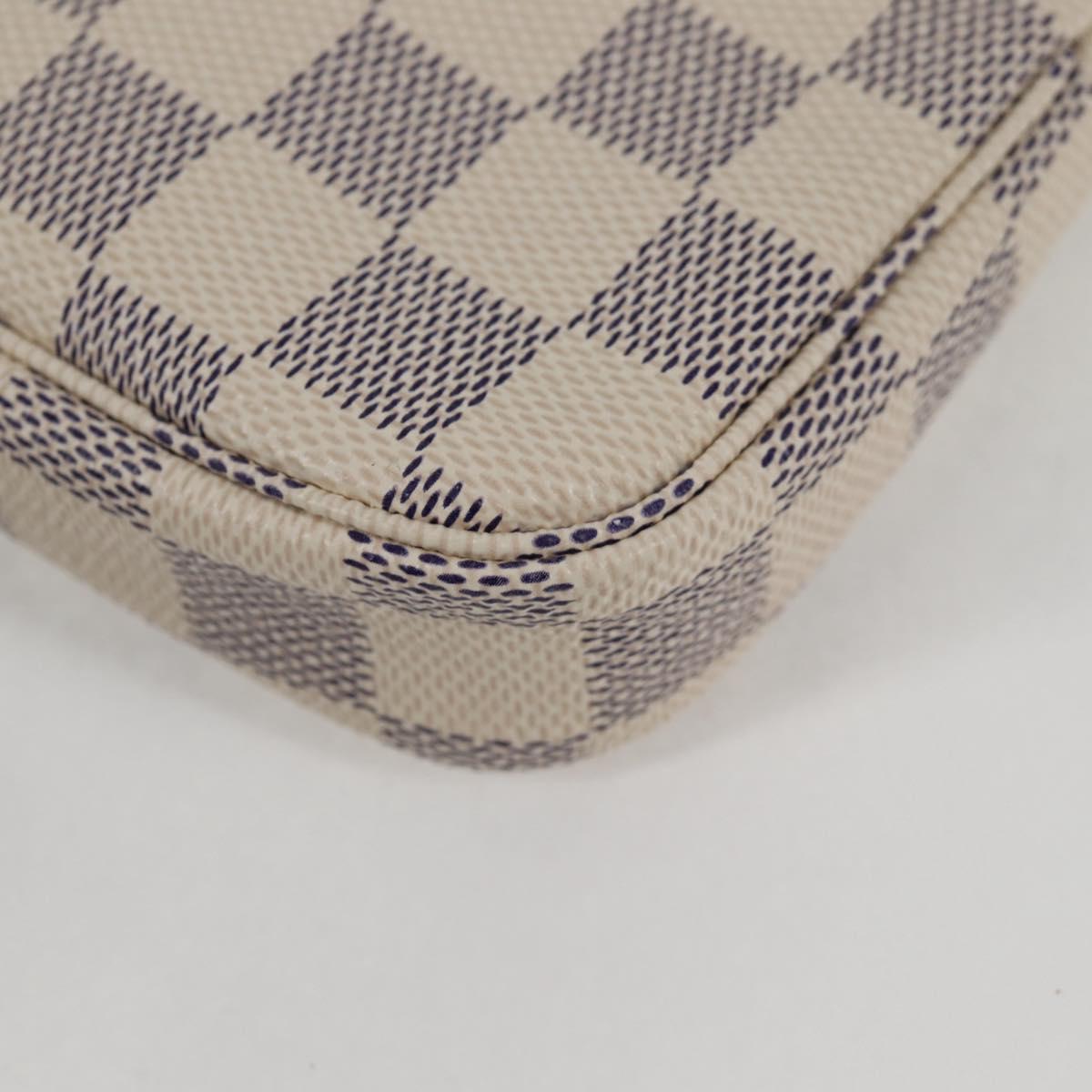 LOUIS VUITTON Damier Azur Mini Pochette Accessoires Pouch N63005 LV Auth 136052V