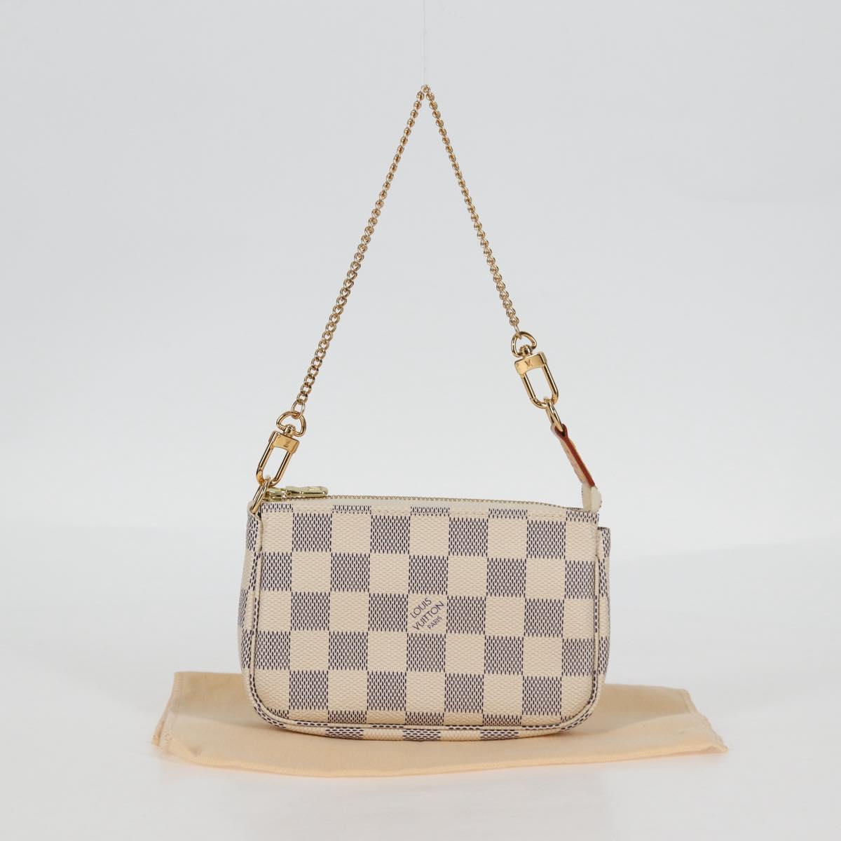 LOUIS VUITTON Damier Azur Mini Pochette Accessoires Pouch N63005 LV Auth 136052V