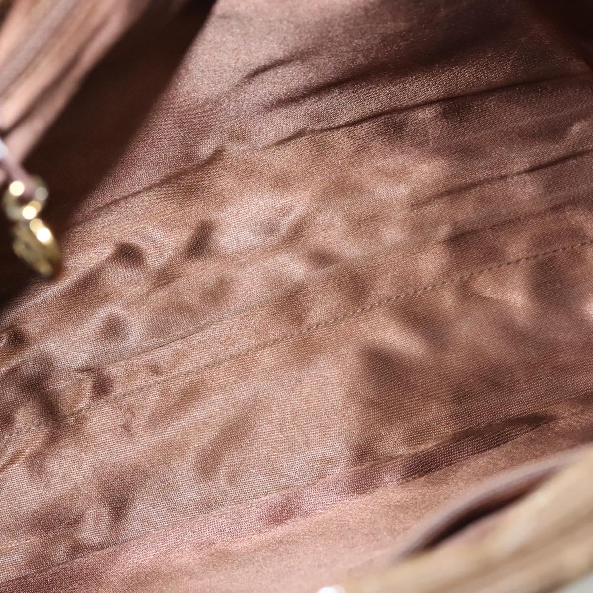 CHANEL Matelasse Chain Tote Bag Patent leather Brown Gold CC Auth 136055