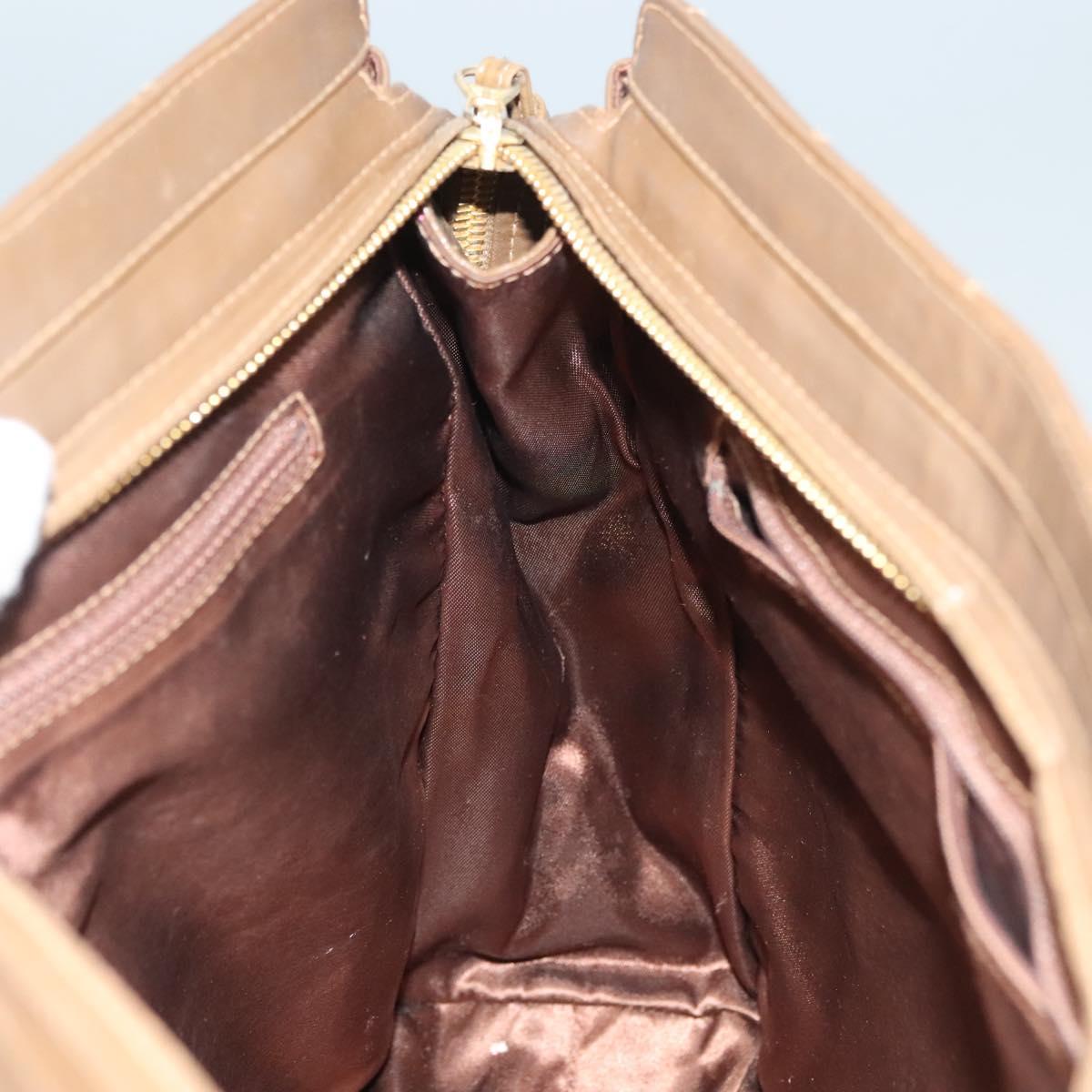 CHANEL Matelasse Chain Tote Bag Patent leather Brown Gold CC Auth 136055