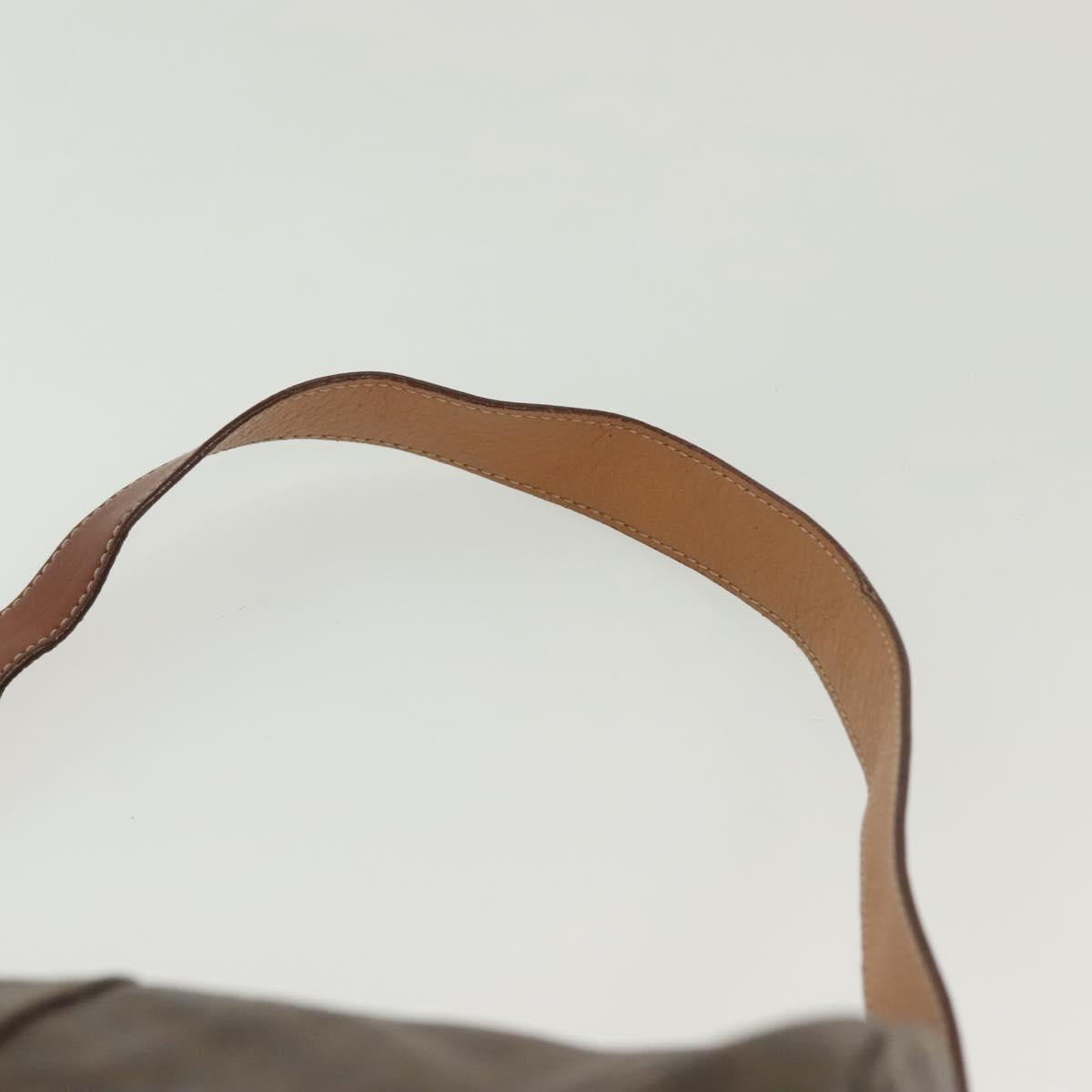 CELINE Macadam Canvas Shoulder Bag PVC Leather Brown Gold Auth 136070