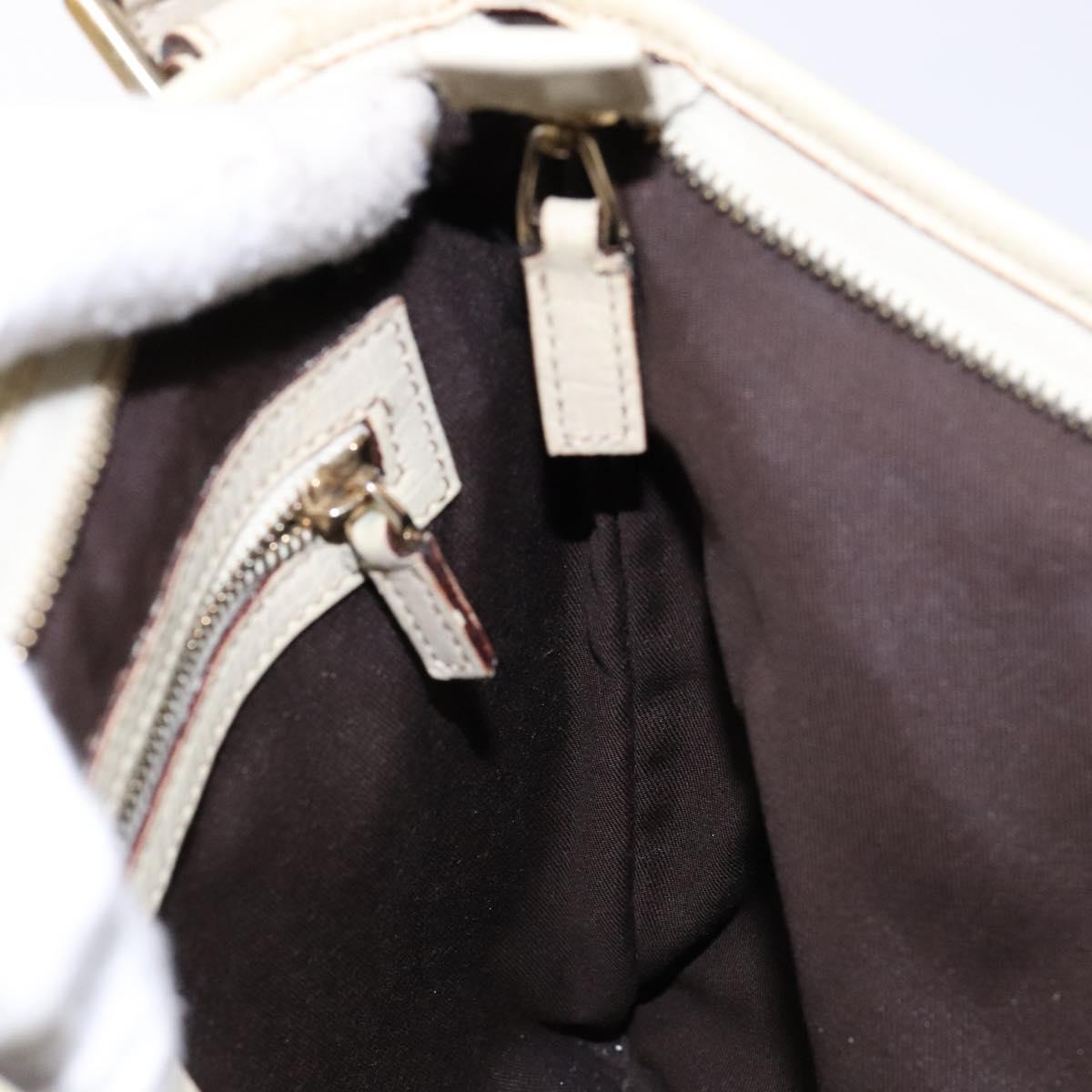 GUCCI GG Canvas Sherry Line Shoulder Bag Beige Gold 144388 Auth 136079