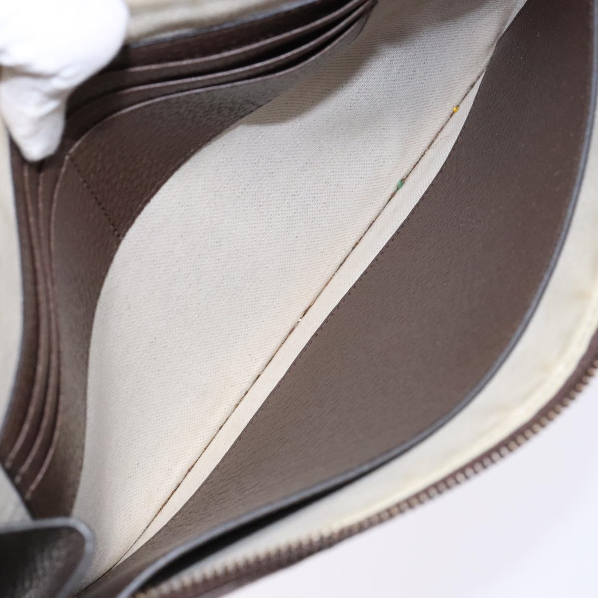 GUCCI GG Supreme Web Sherry Line Clutch Bag PVC Beige Gold 688378 Auth 136081