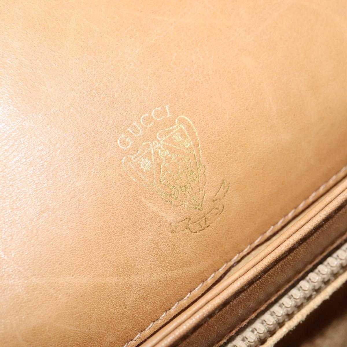GUCCI Micro GG Canvas Shoulder Bag Beige Gold Auth 136082