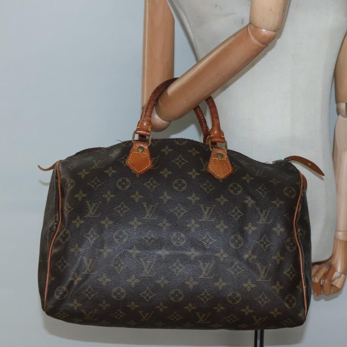 LOUIS VUITTON Monogram Speedy 35 Hand Bag M41524 LV Auth 136095