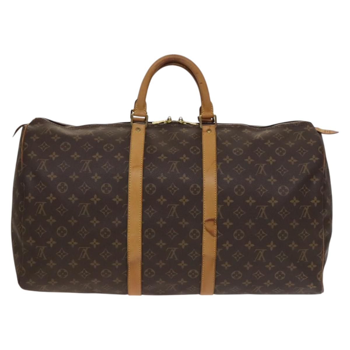 LOUIS VUITTON Monogram Keepall 55 Boston Bag M41424 LV Auth 136102