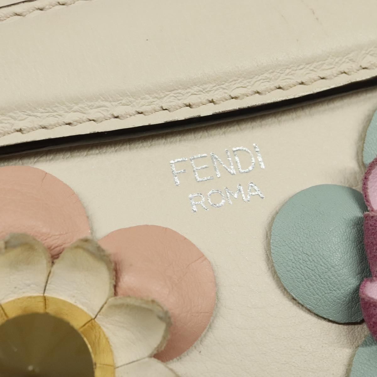 FENDI By The Way Hand Bag Leather 2way Beige Gold Auth 136115