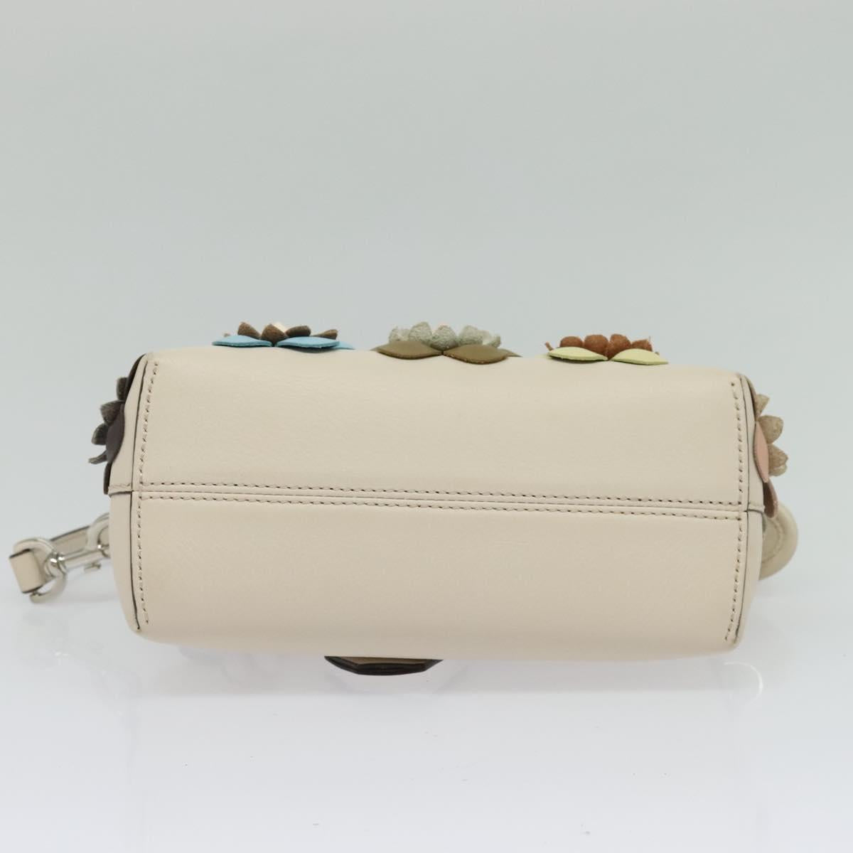 FENDI By The Way Hand Bag Leather 2way Beige Gold Auth 136115