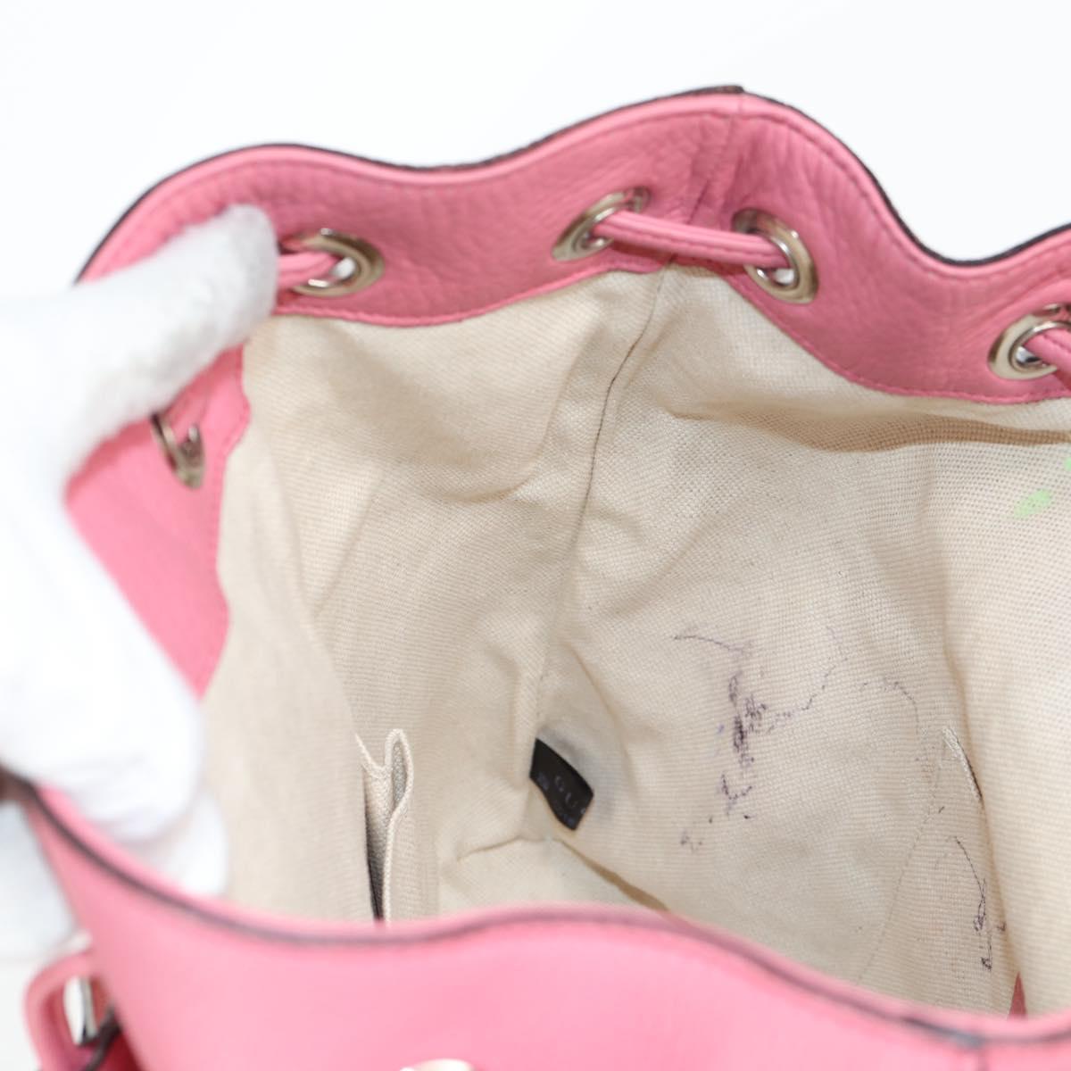 GUCCI Bamboo Backpack Leather Pink Silver 370833 Auth 136120V