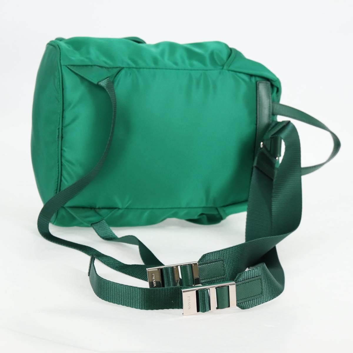 PRADA Backpack Nylon Green Silver Auth 136123V