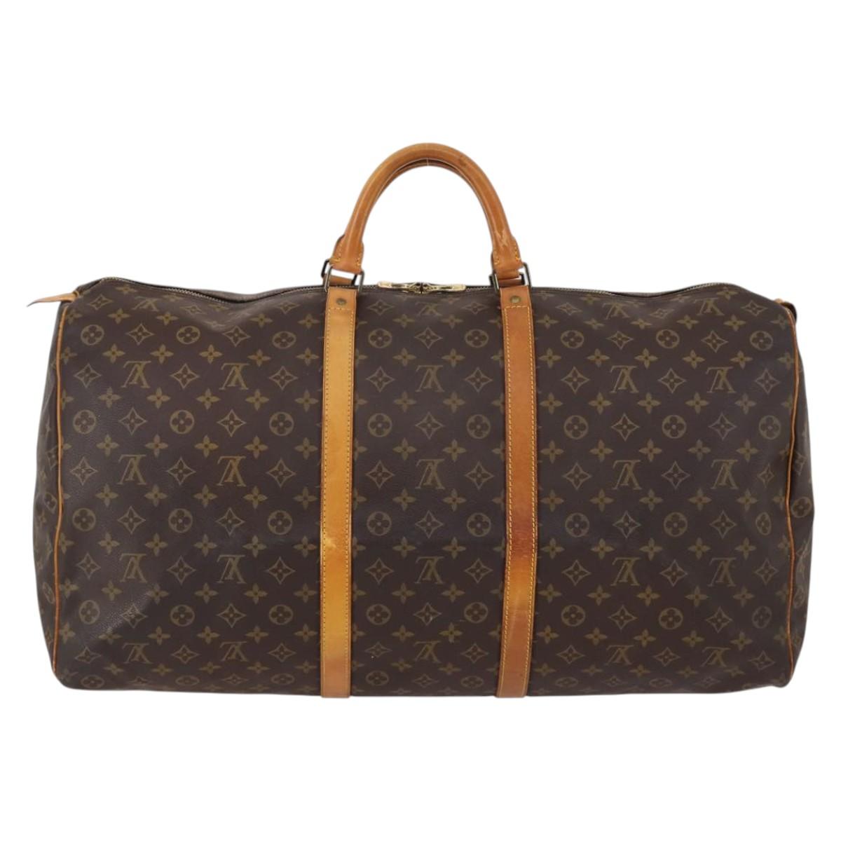 LOUIS VUITTON Monogram Keepall 60 Boston Bag M41422 LV Auth 136139