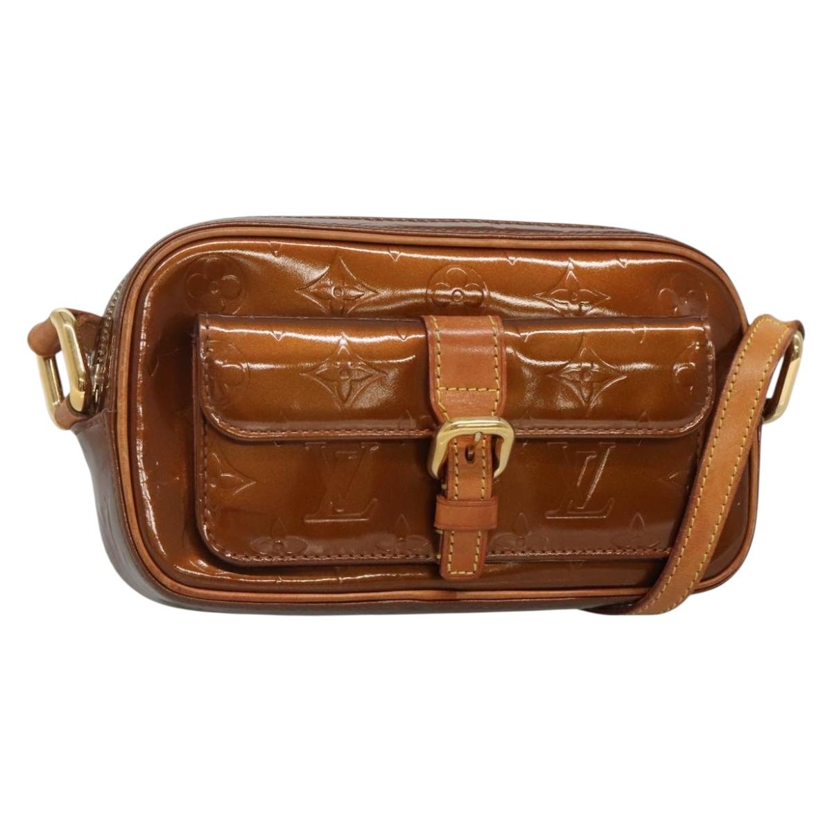 LOUIS VUITTON Monogram Vernis Christy MM Bag Bronze M91109 LV Auth 136144