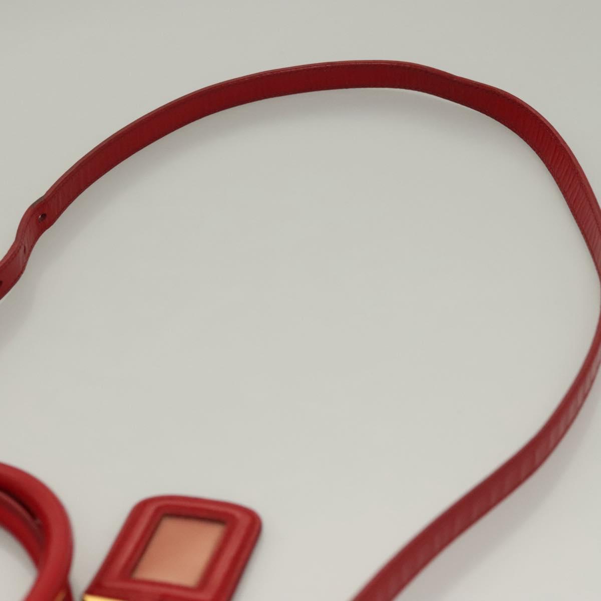 PRADA Hand Bag Safiano leather 2way Red Gold Auth 136147