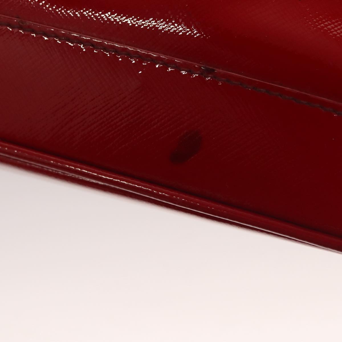 PRADA Hand Bag Safiano leather 2way Red Gold Auth 136147