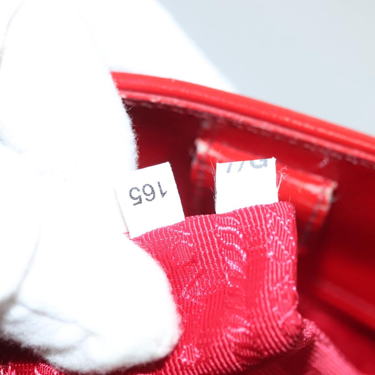 PRADA Hand Bag Safiano leather 2way Red Gold Auth 136147