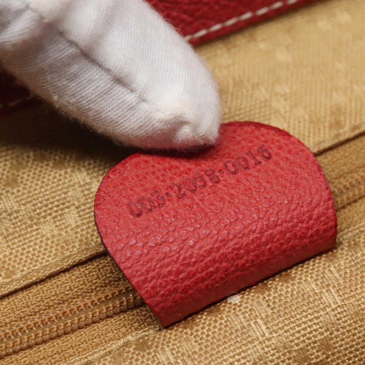 GUCCI Bamboo Backpack Suede Red Gold 003 2058 0016 Auth 136160