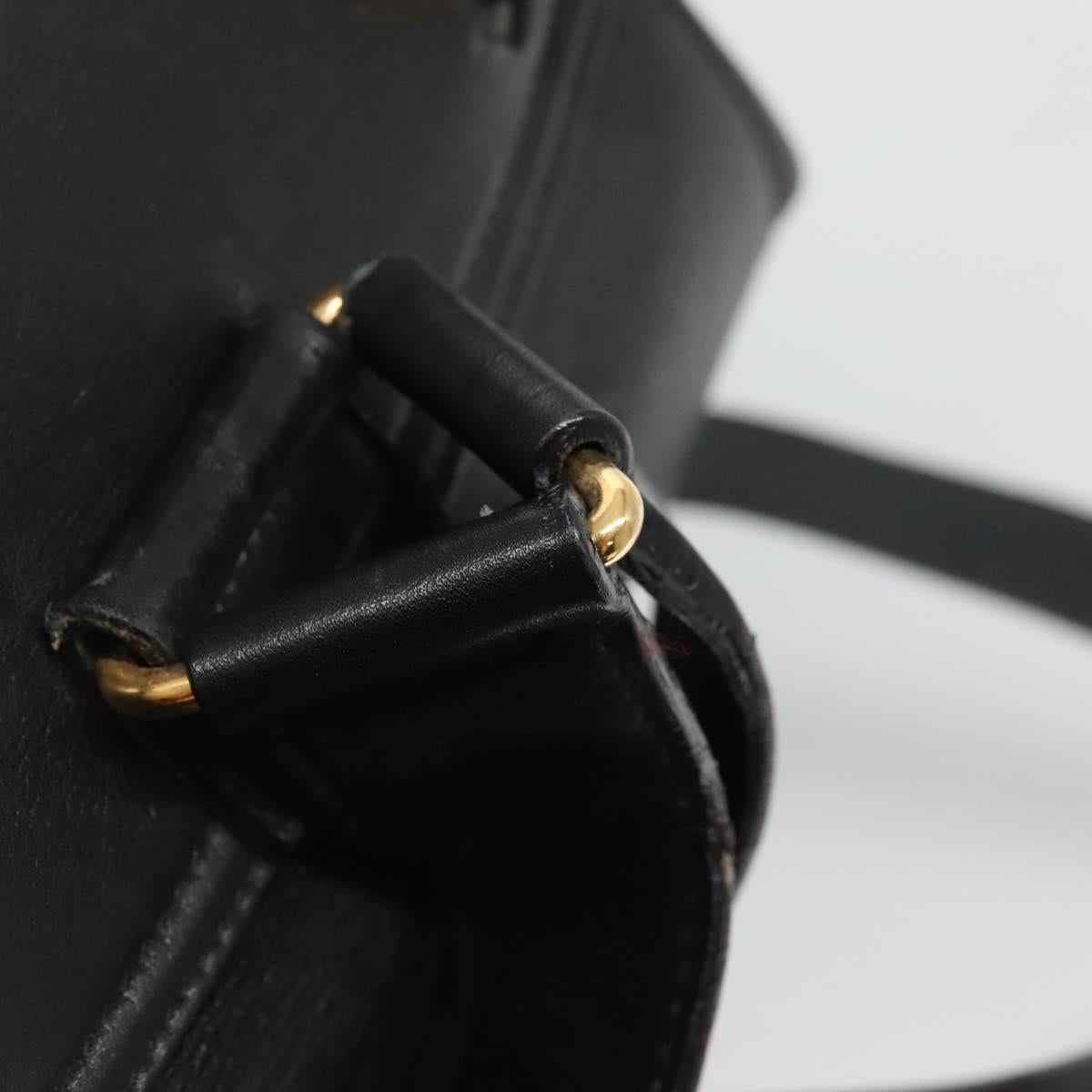 GUCCI Bamboo Backpack Leather Black Gold 003 2058 0016 Auth 136184