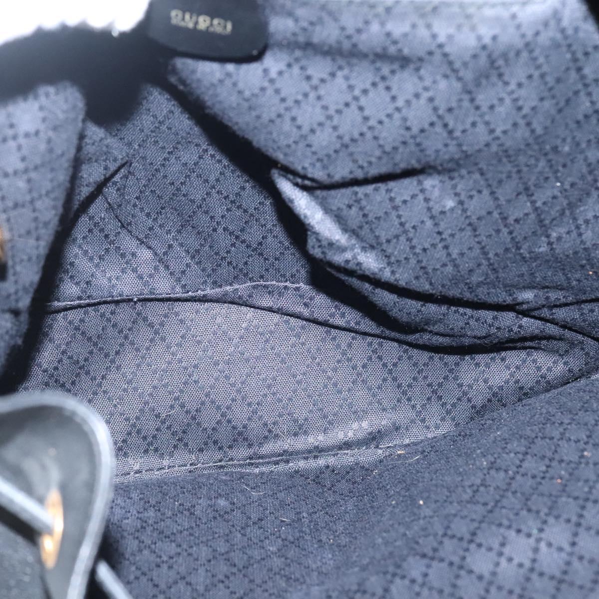 GUCCI Bamboo Backpack Leather Black Gold 003 2058 0016 Auth 136184