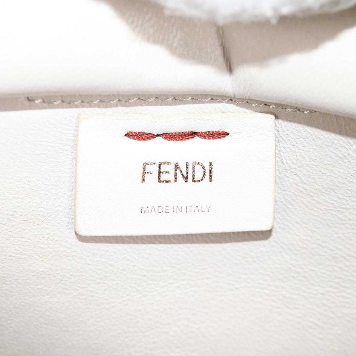 FENDI Trois Jules Hand Bag Leather 2way Brown Gold Auth 136196V