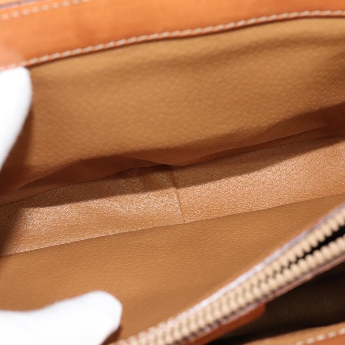 CELINE Macadam Canvas Hand Bag PVC 2way Beige Gold Auth 136202