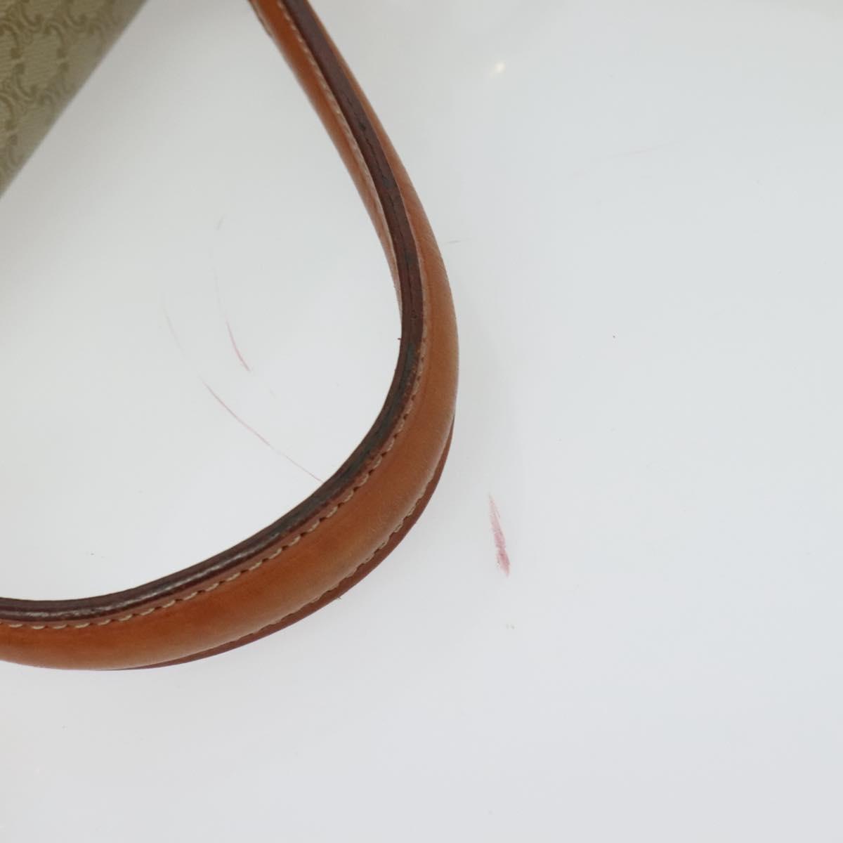 CELINE Macadam Canvas Hand Bag PVC 2way Beige Gold Auth 136202