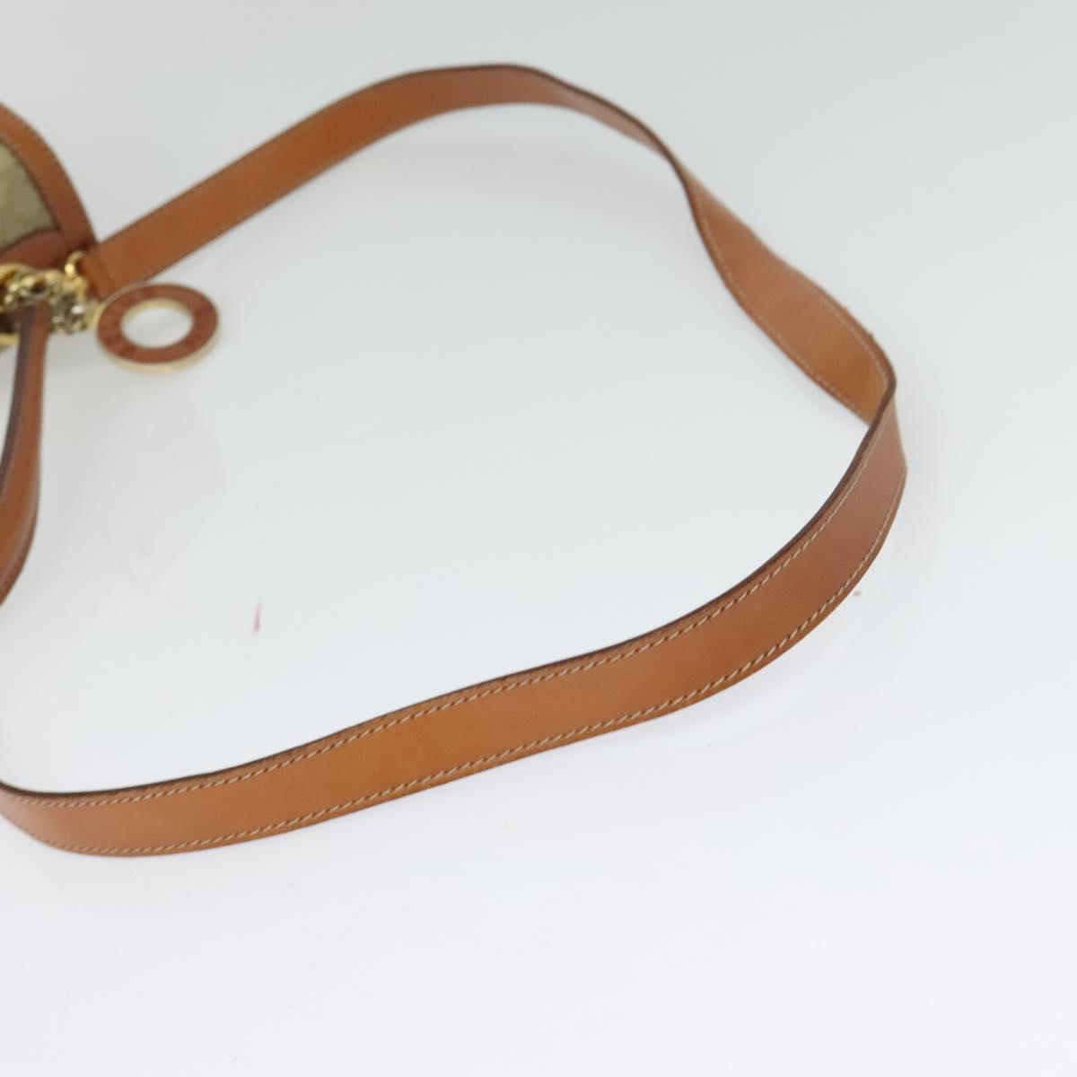 CELINE Macadam Canvas Hand Bag PVC 2way Beige Gold Auth 136202