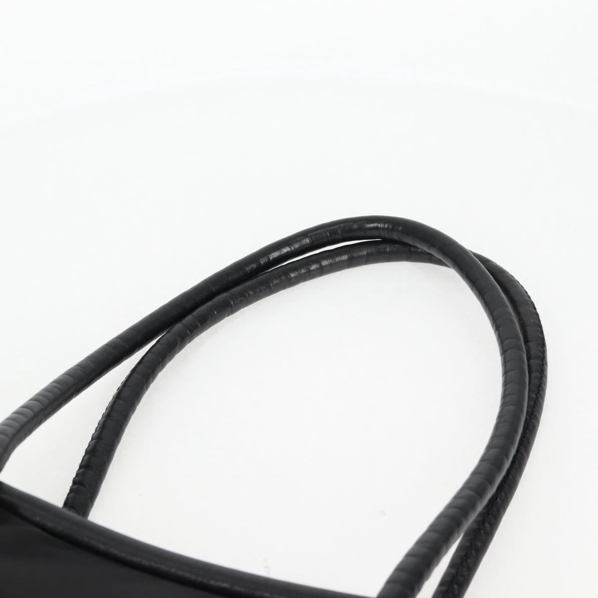 CELINE Tote Bag Nylon Black Gold Auth 136206