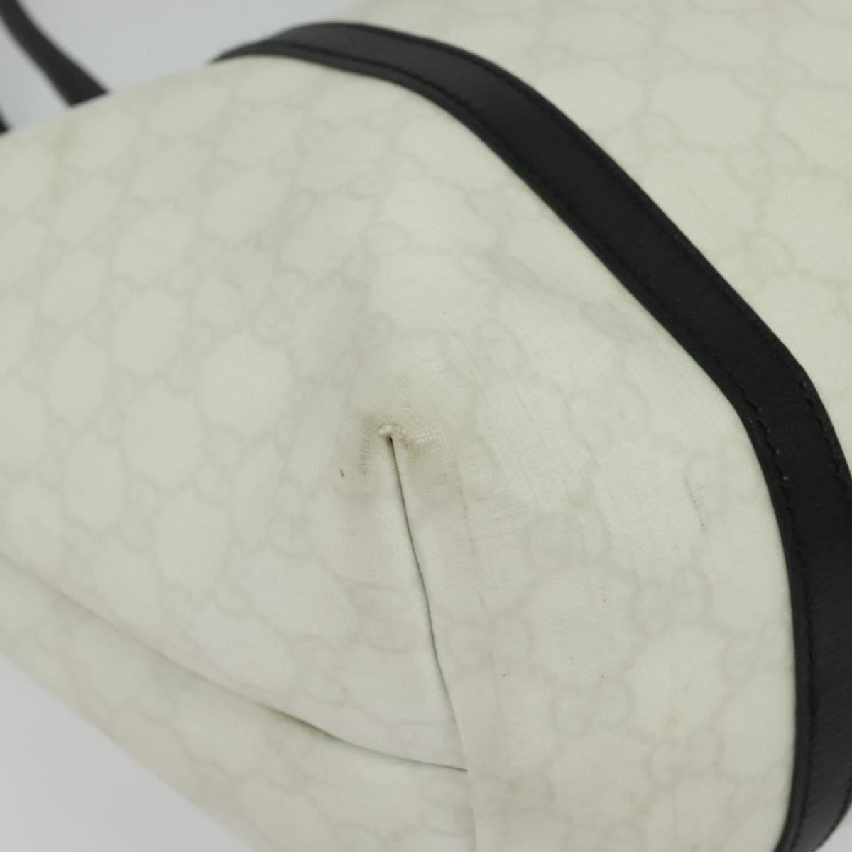 GUCCI GG Supreme Tote Bag PVC White Gold 197953 Auth 136210
