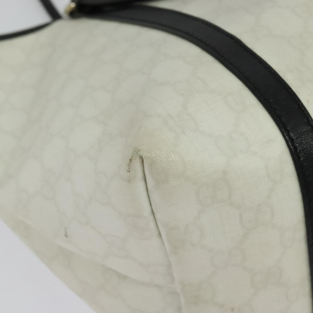 GUCCI GG Supreme Tote Bag PVC White Gold 197953 Auth 136210