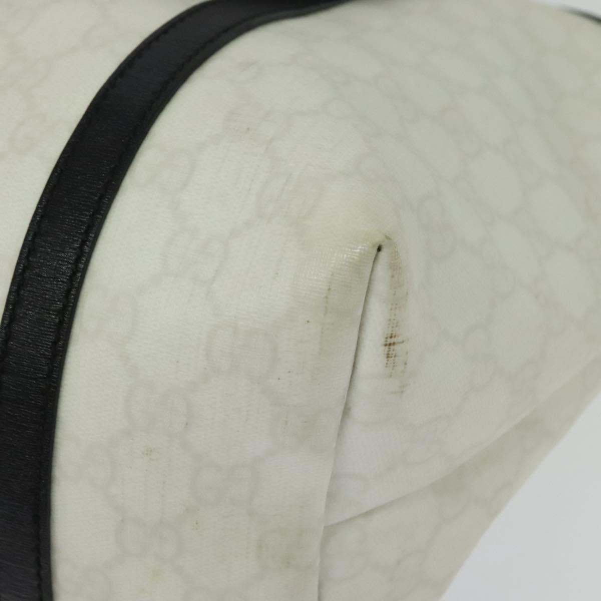 GUCCI GG Supreme Tote Bag PVC White Gold 197953 Auth 136210
