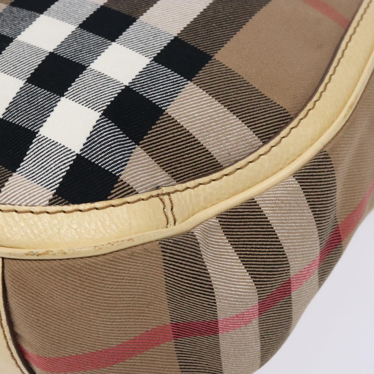 BURBERRY Nova Check Shoulder Bag Canvas Beige Auth 136215