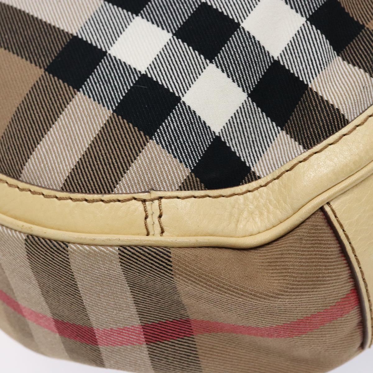 BURBERRY Nova Check Shoulder Bag Canvas Beige Auth 136215