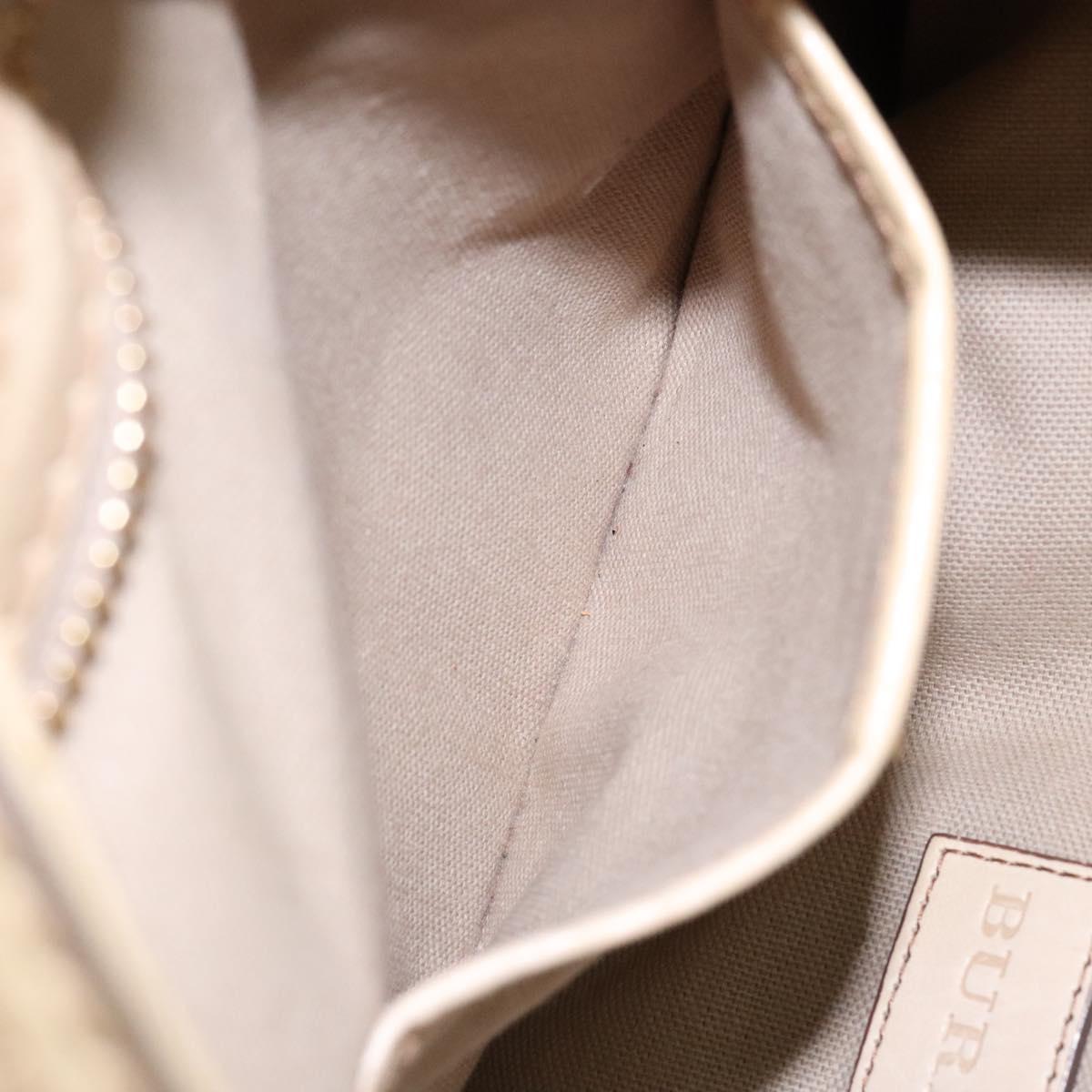 BURBERRY Nova Check Shoulder Bag Canvas Beige Auth 136215