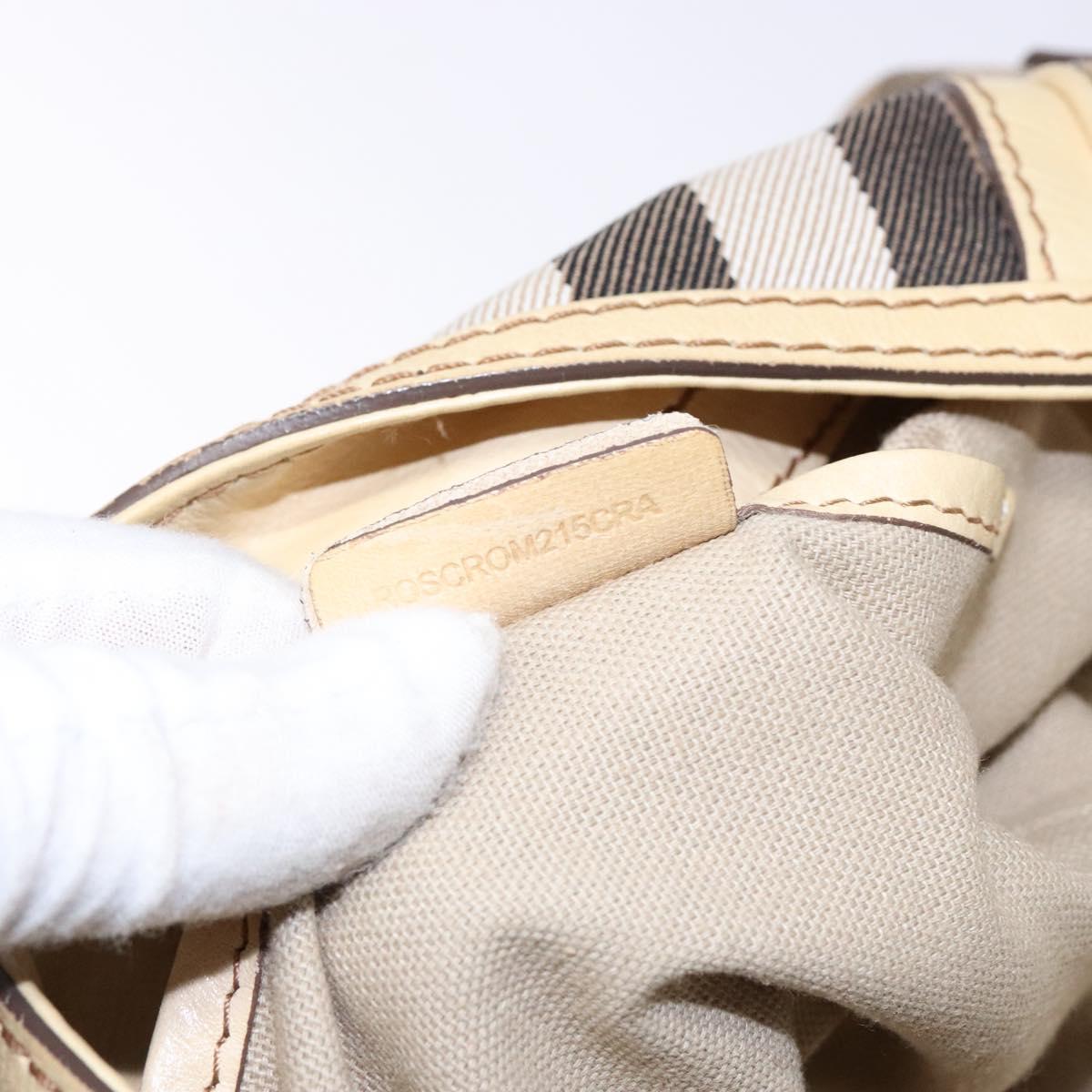 BURBERRY Nova Check Shoulder Bag Canvas Beige Auth 136215