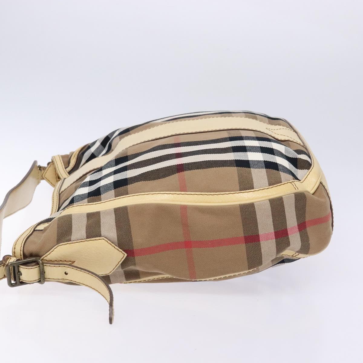 BURBERRY Nova Check Shoulder Bag Canvas Beige Auth 136215