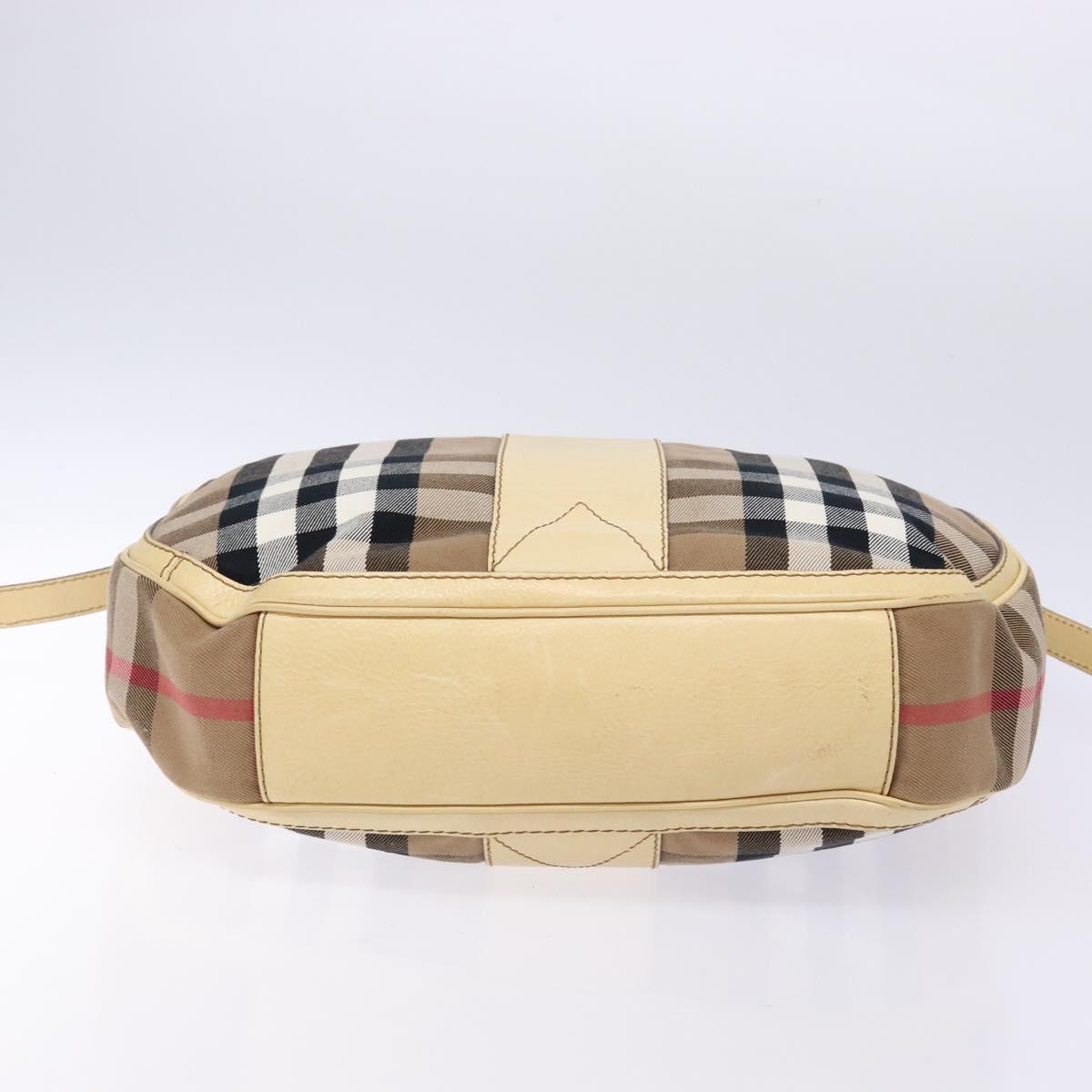 BURBERRY Nova Check Shoulder Bag Canvas Beige Auth 136215