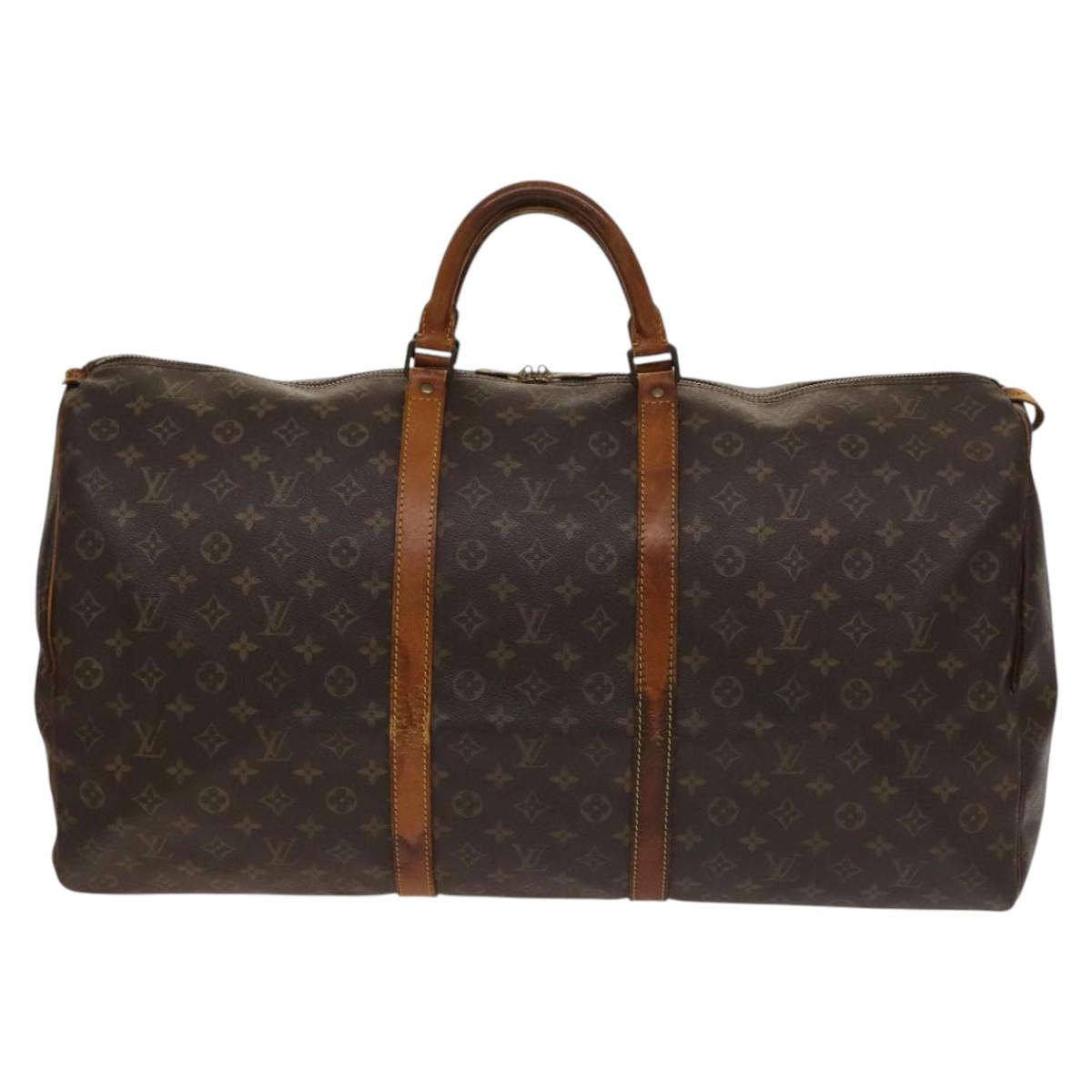 LOUIS VUITTON Monogram Keepall 60 Boston Bag M41422 LV Auth 136229