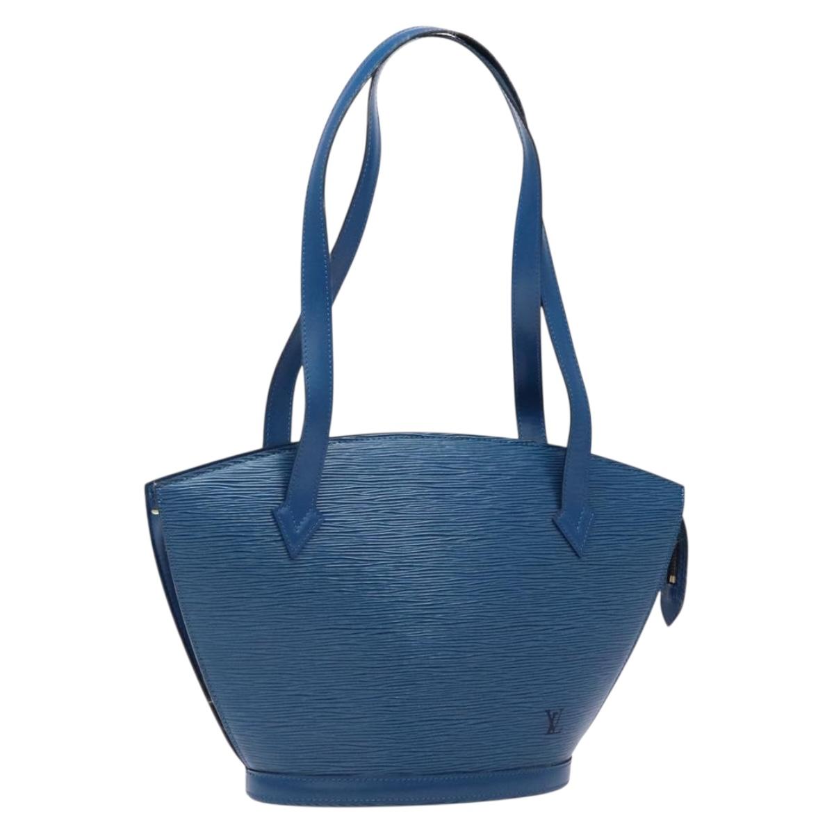 LOUIS VUITTON Epi Saint Jacques Poignees Long Hand Bag Blue M52265 Auth 136234