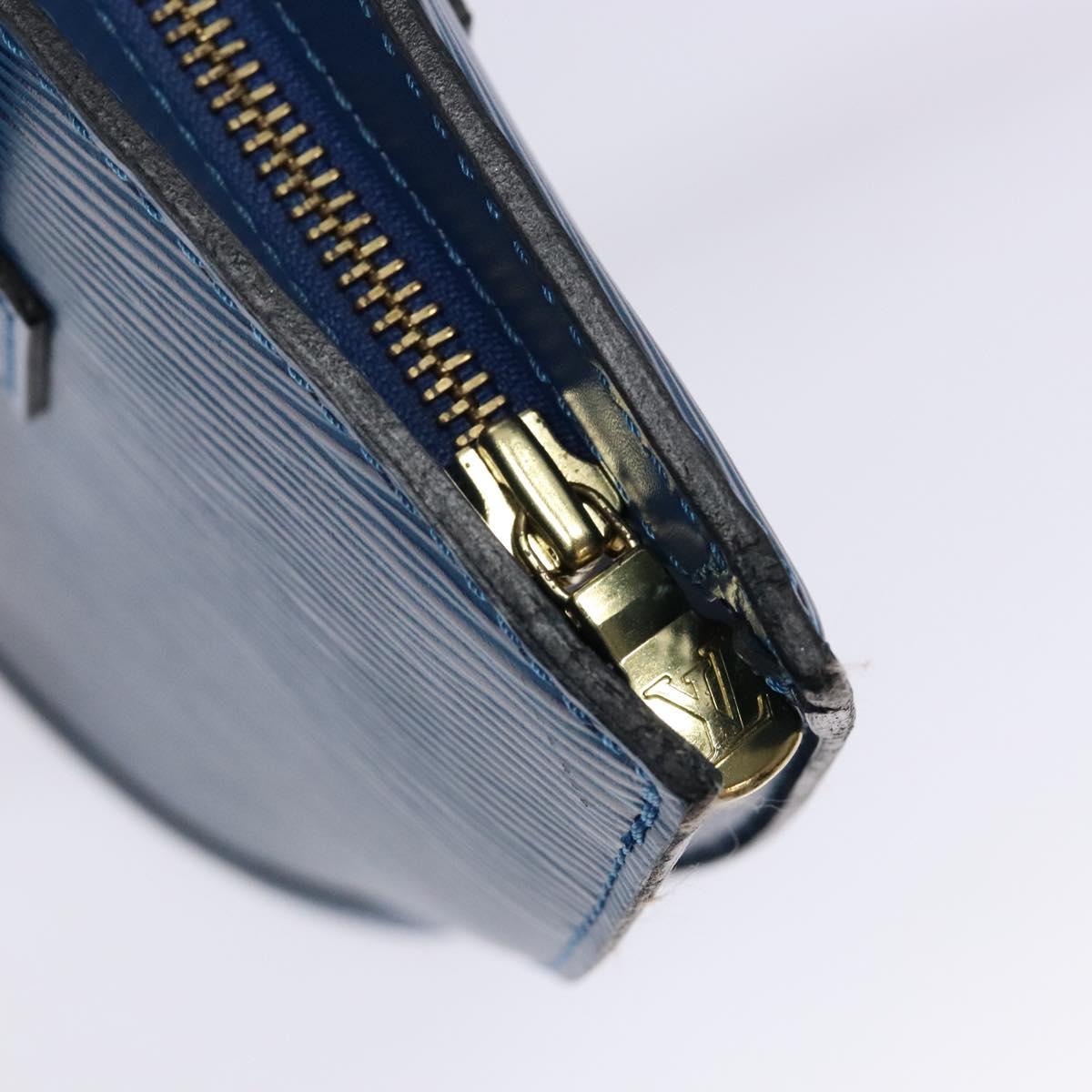 LOUIS VUITTON Epi Saint Jacques Poignees Long Hand Bag Blue M52265 Auth 136234