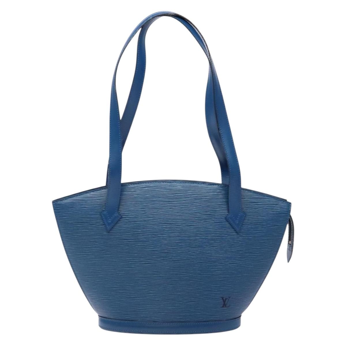 LOUIS VUITTON Epi Saint Jacques Poignees Long Hand Bag Blue M52265 Auth 136234