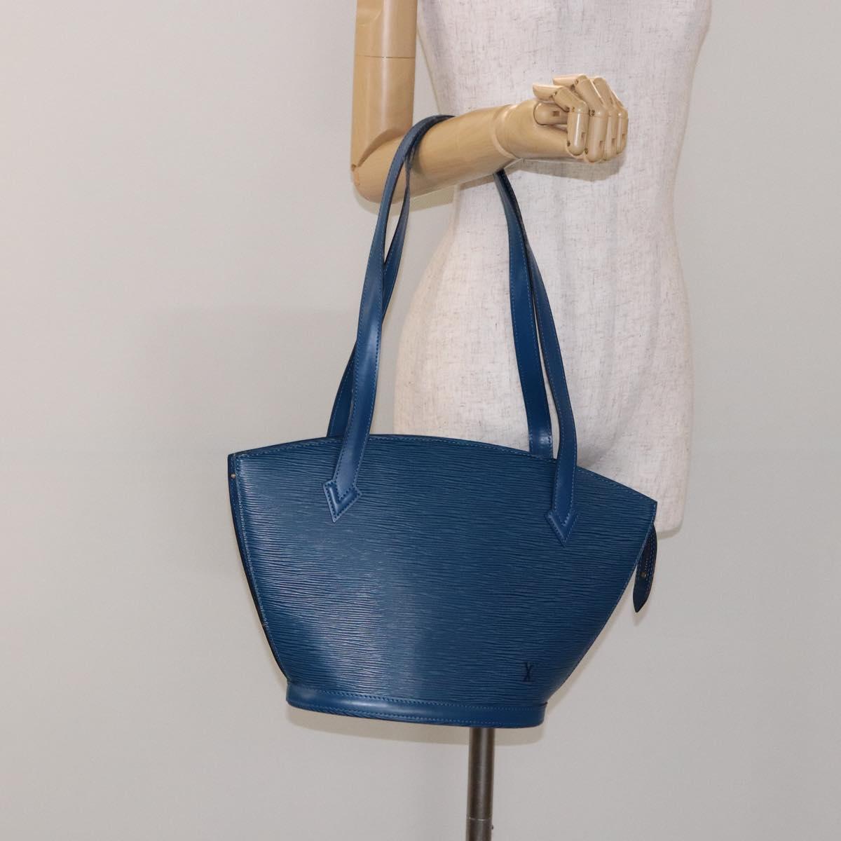 LOUIS VUITTON Epi Saint Jacques Poignees Long Hand Bag Blue M52265 Auth 136234