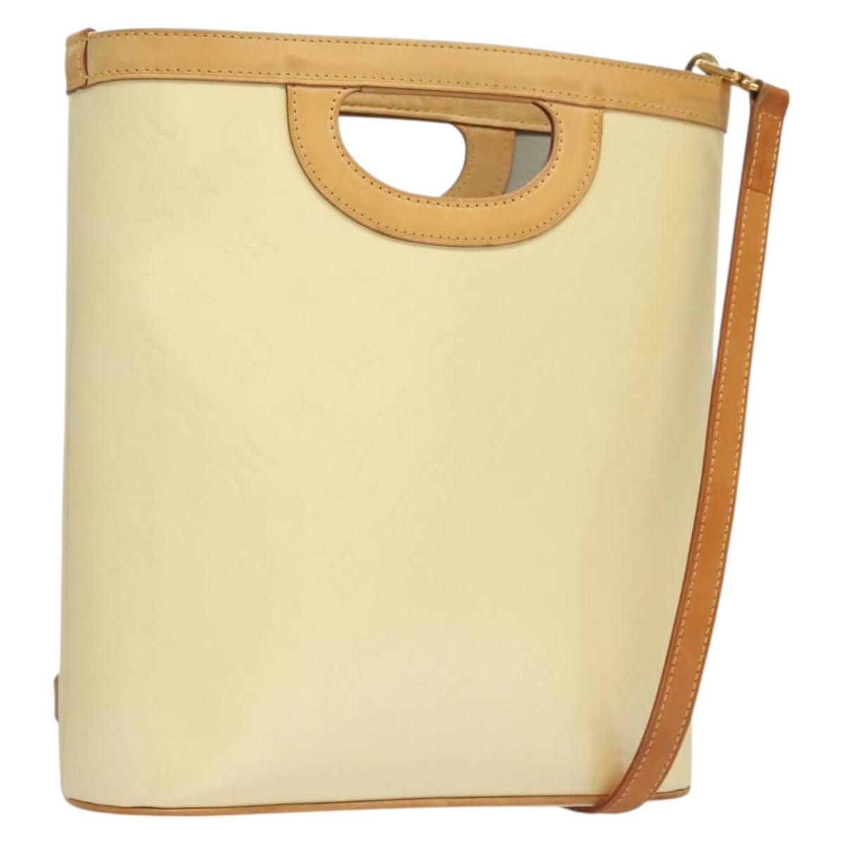 LOUIS VUITTON Vernis Stillwood Vertical Hand Bag Perle M91366 LV Auth 136236